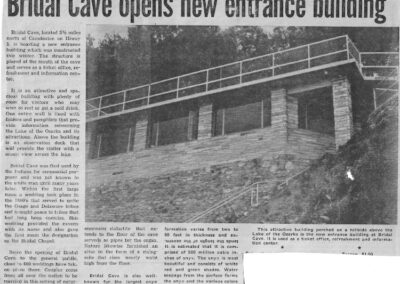 old news paper clipping about Bridal Cave